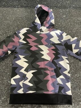 Jordan Multicolor Zigzag Pullover Hoodie in Black, Cream, Purple, Pink
